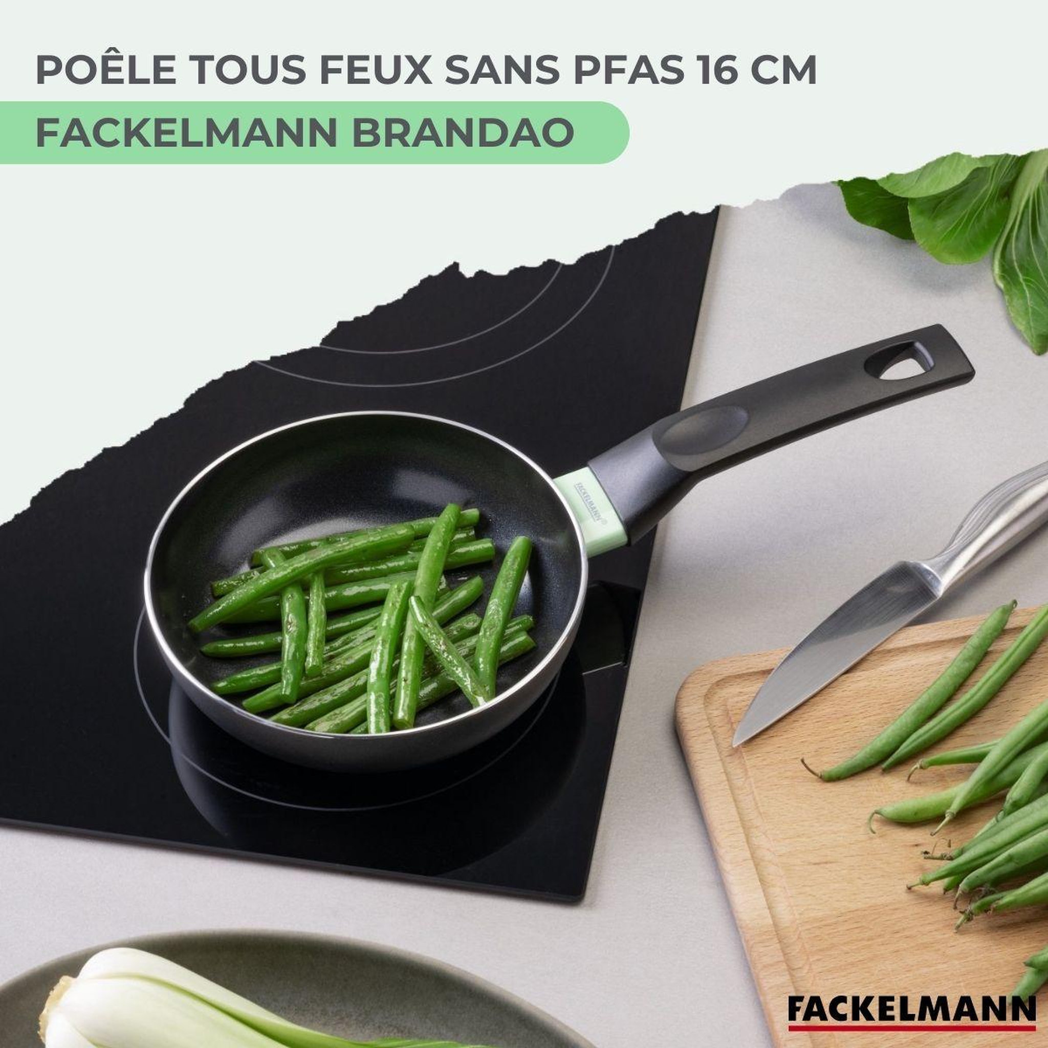 Voir la diapositive 2 : Fackelmann Set poêle antiadhésive céramique 16 cm et 6 ustensiles fackelmann brandao