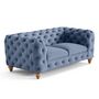 Voir la diapositive 5 : LISA DESIGN Walter - canapé 2 places chesterfield en velours - pieds bois