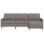 Voir la diapositive 3 : VIDAXL Canape a 3 places avec repose-pieds Taupe 210 cm Tissu