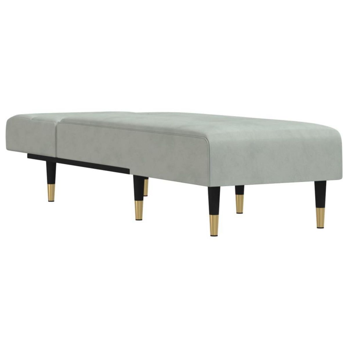 VIDAXL Chaise longue gris clair velours