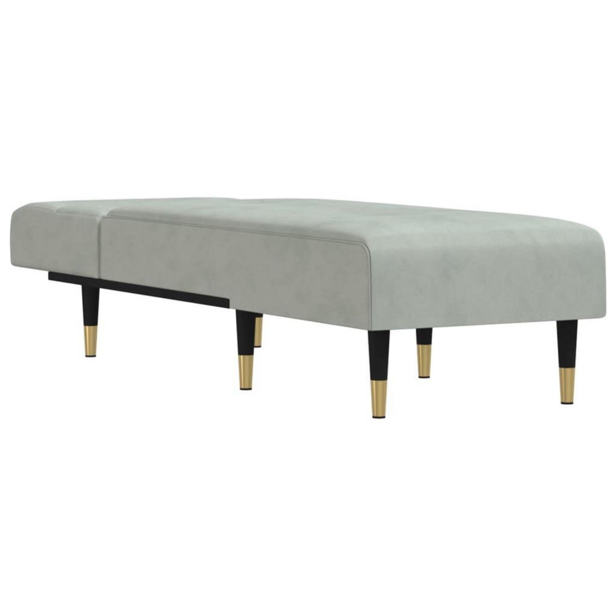 VIDAXL Chaise longue gris clair velours