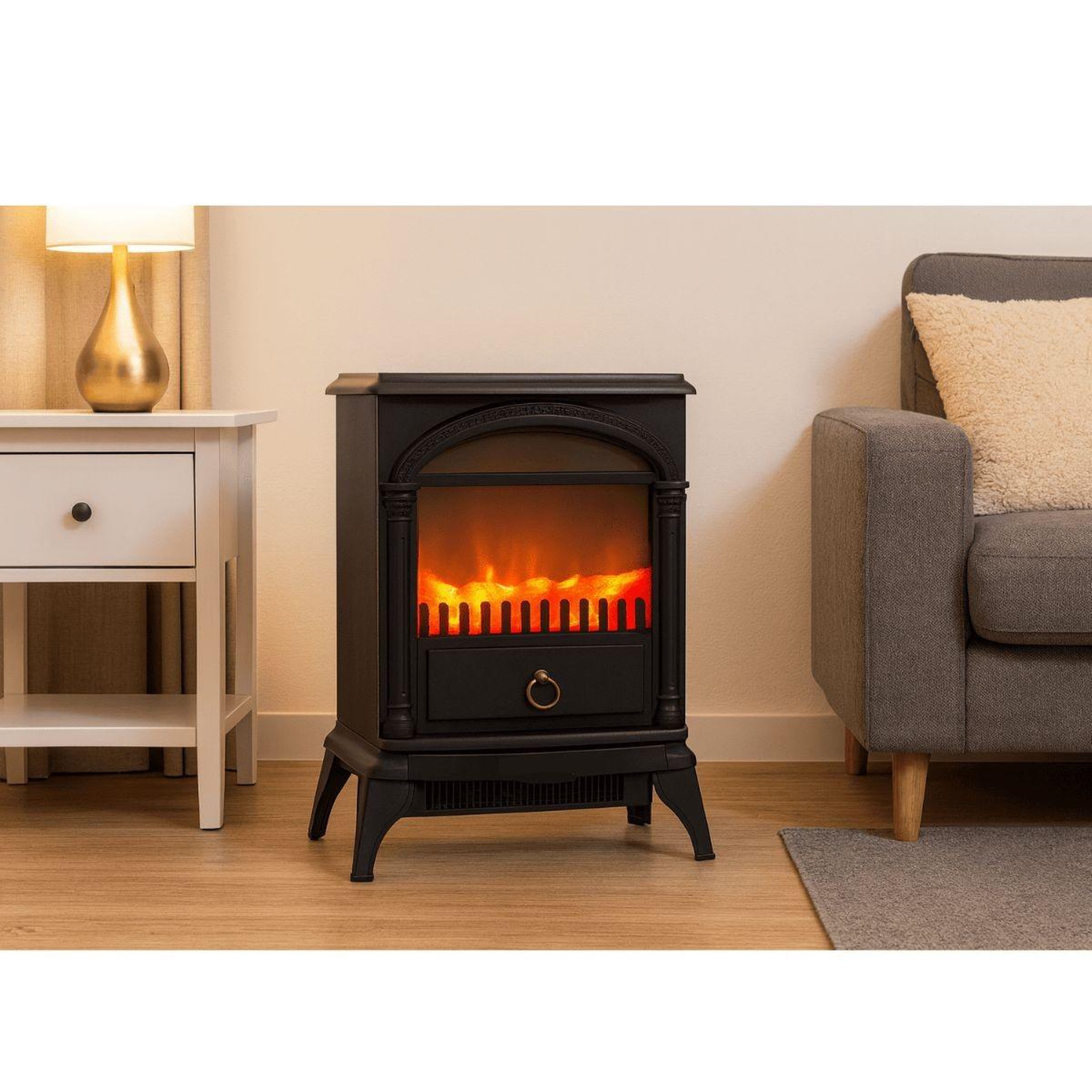 Voir la diapositive 2 : NIKLAS Cheminée électrique 1800W Effet flamme Chauffage infrarouge Santorin NIKLAS
