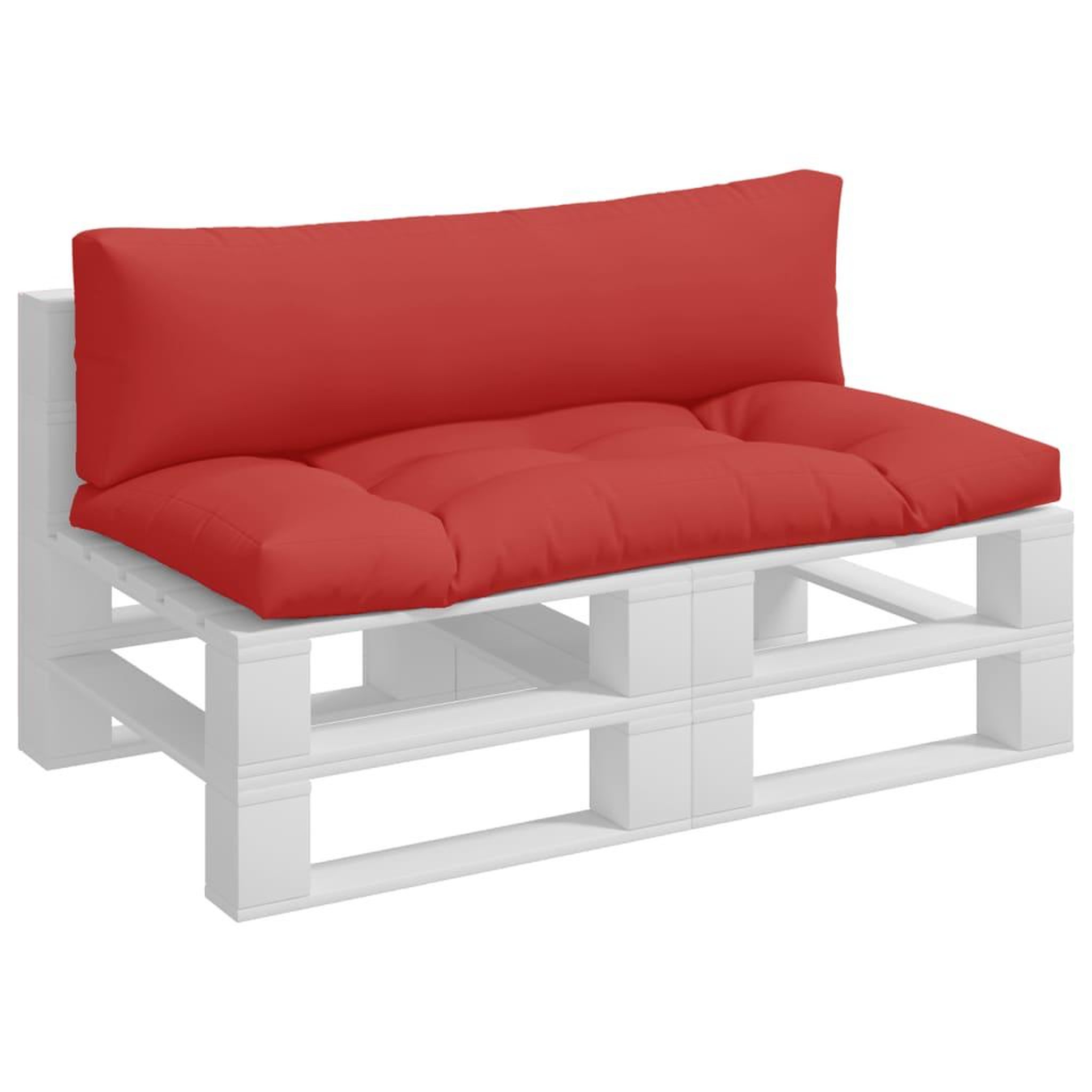 Voir la diapositive 3 : VIDAXL Coussins de palette lot de 2 rouge tissu