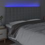 Voir la diapositive 3 : VIDAXL Tete de lit a LED Gris clair 160x5x118/128 cm Tissu