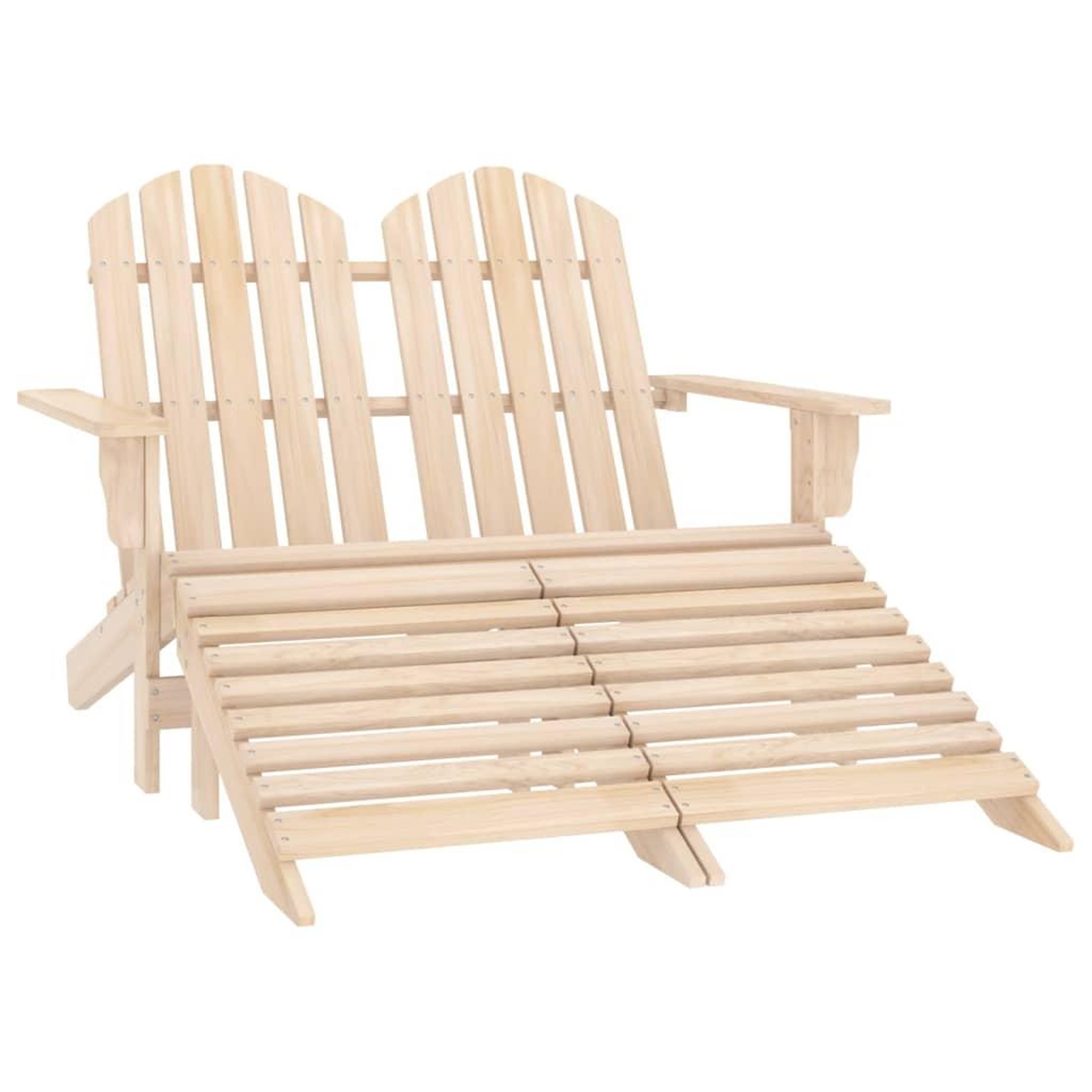 Voir la diapositive 1 : VIDAXL Chaise de jardin Adirondack 2 places et repose-pied sapin