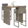 Voir la diapositive 1 : VIDAXL Ensemble de bar de jardin 3 pcs et coussins gris resine tressee