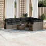 Voir la diapositive 1 : VIDAXL Salon de jardin avec coussins 10 pcs gris resine tressee