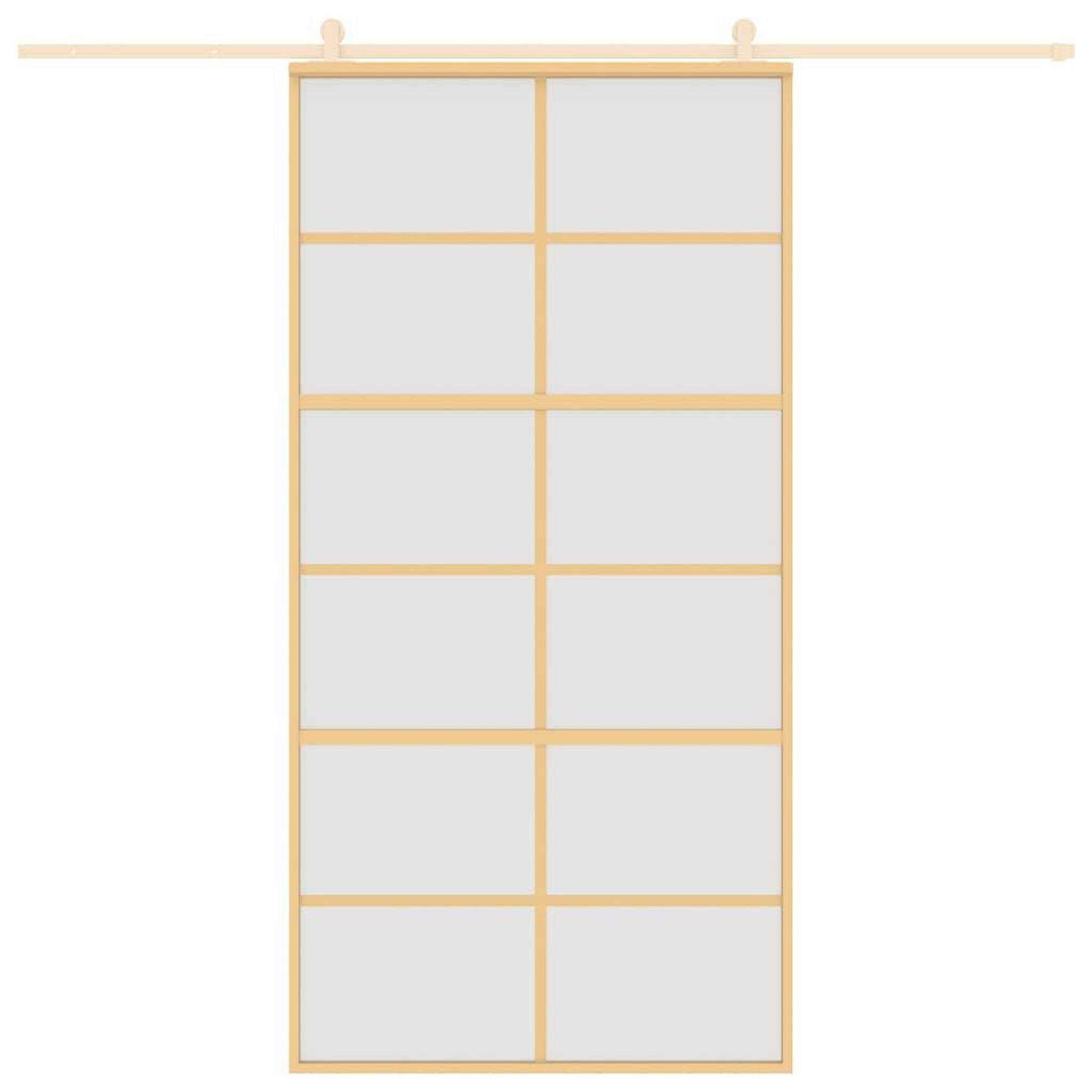 Voir la diapositive 3 : VIDAXL Porte coulissante dore 102,5x205 cm verre ESG depoli aluminium