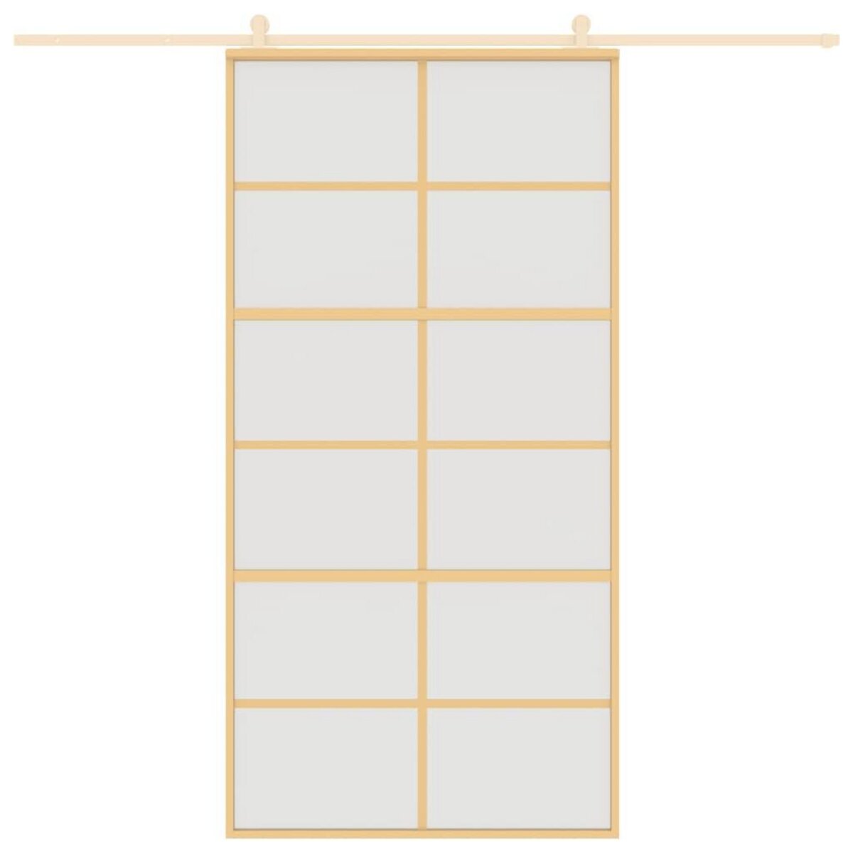 VIDAXL Porte coulissante dore 102,5x205 cm verre ESG depoli aluminium