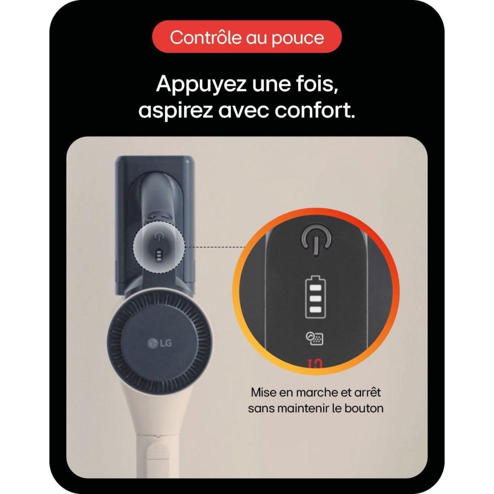 Voir la diapositive 5 : LG Aspirateur balai A9C-SLIM1C