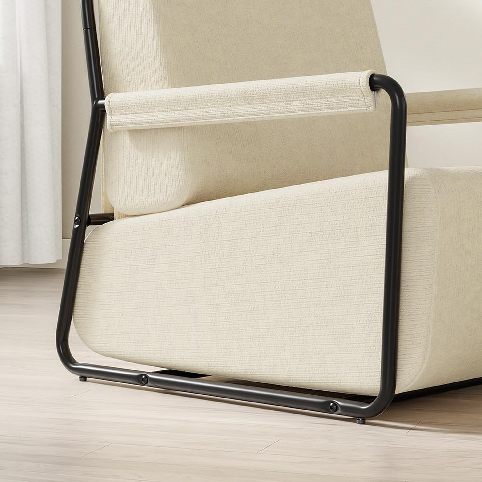 Voir la diapositive 5 : SOBUY Fauteuil relax avec repose-pieds beige 59,5x74x78cm fst99-mi