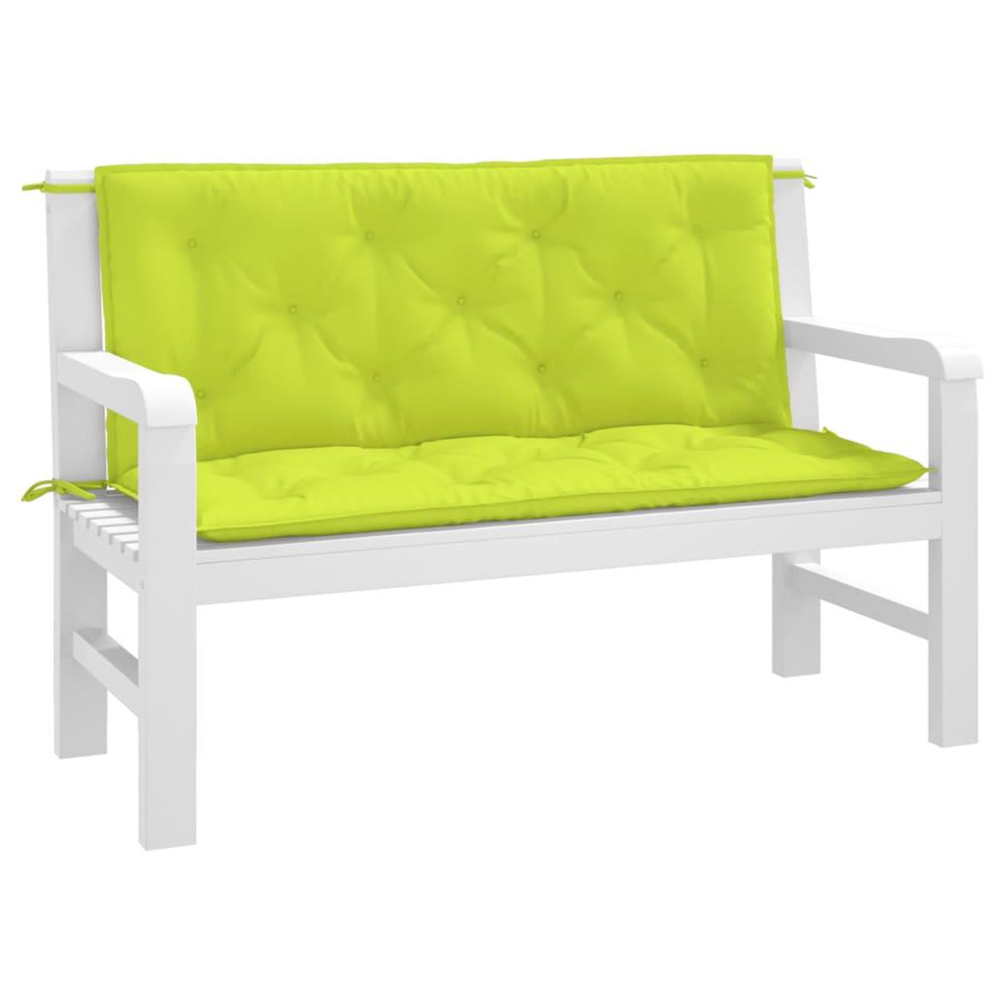 Voir la diapositive 3 : VIDAXL Coussins de banc de jardin lot de 2 vert vif tissu Oxford