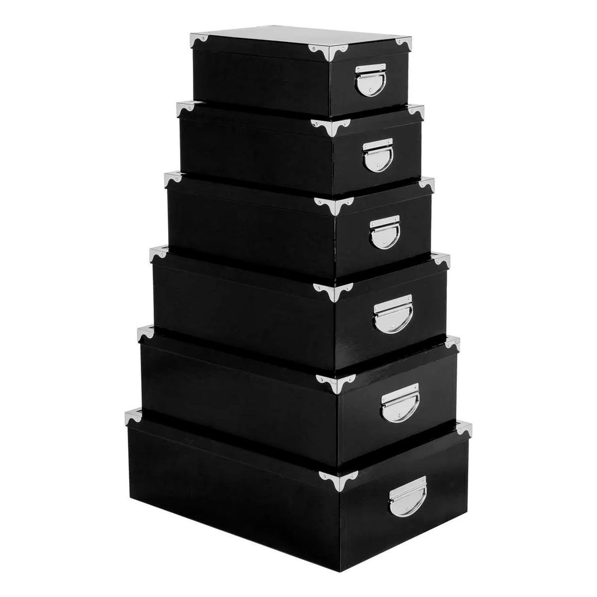 ATMOSPHERA Set de 6 boîtes de rangement  uni  48cm noir