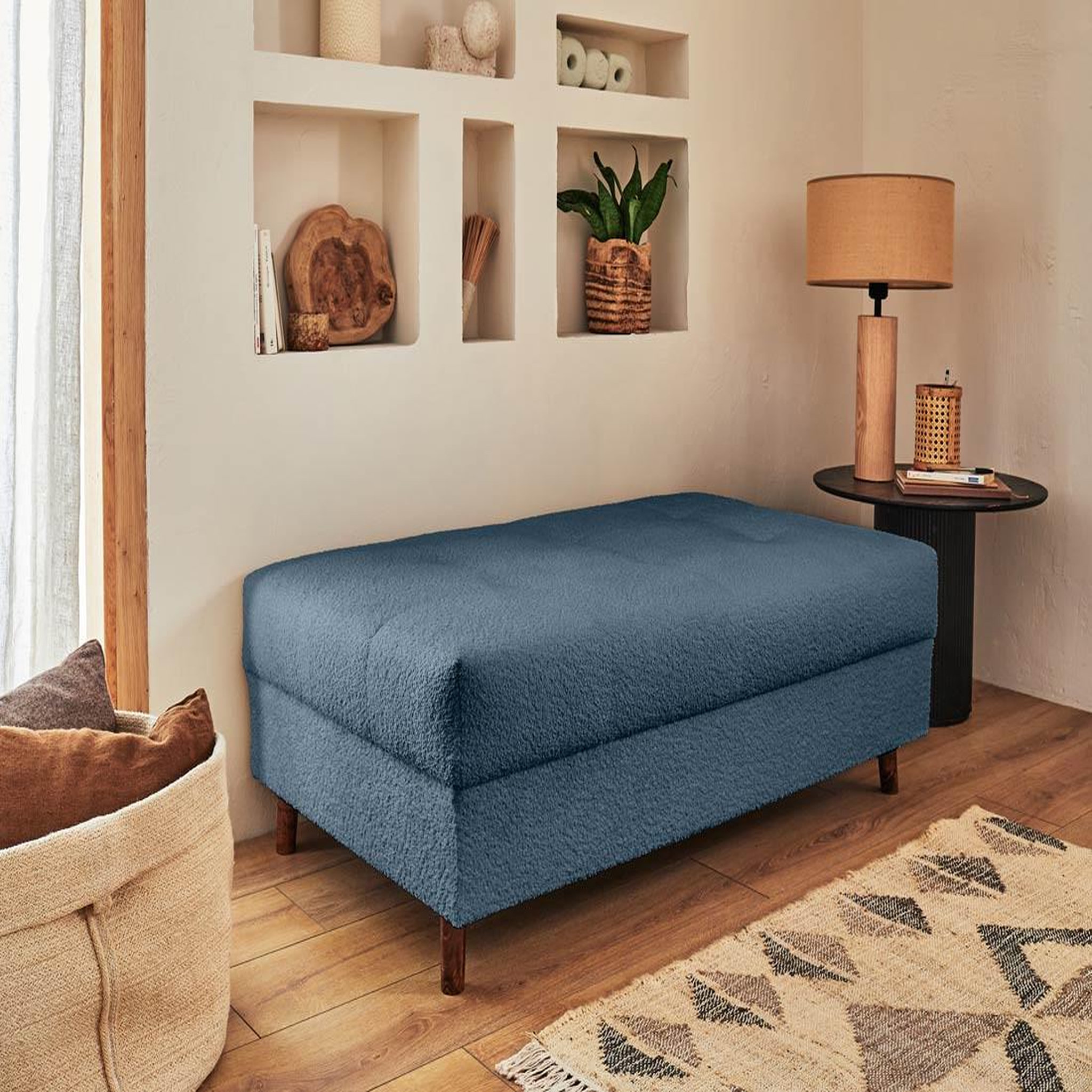 Voir la diapositive 1 : LISA DESIGN Rune - pouf modulable - en tissu bouclette