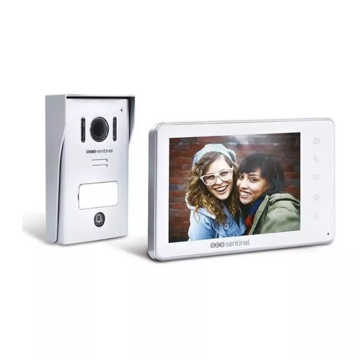 SCS SENTINEL Interphone vidéo filaire, coloris blanc - VisioKit 7 - SCS SENTINEL