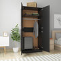 Voir la diapositive 3 : VIDAXL Garde-robe Noir 90x52x200 cm Bois d'ingenierie