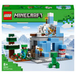 LEGO Minecraft 21243 Les pics gelés, Jouet Garçons et Filles 8 Ans, Cavernes des Montagnes, avec Figurines Steve, Creeper et Chèvre, et TNT, Biome Glacé