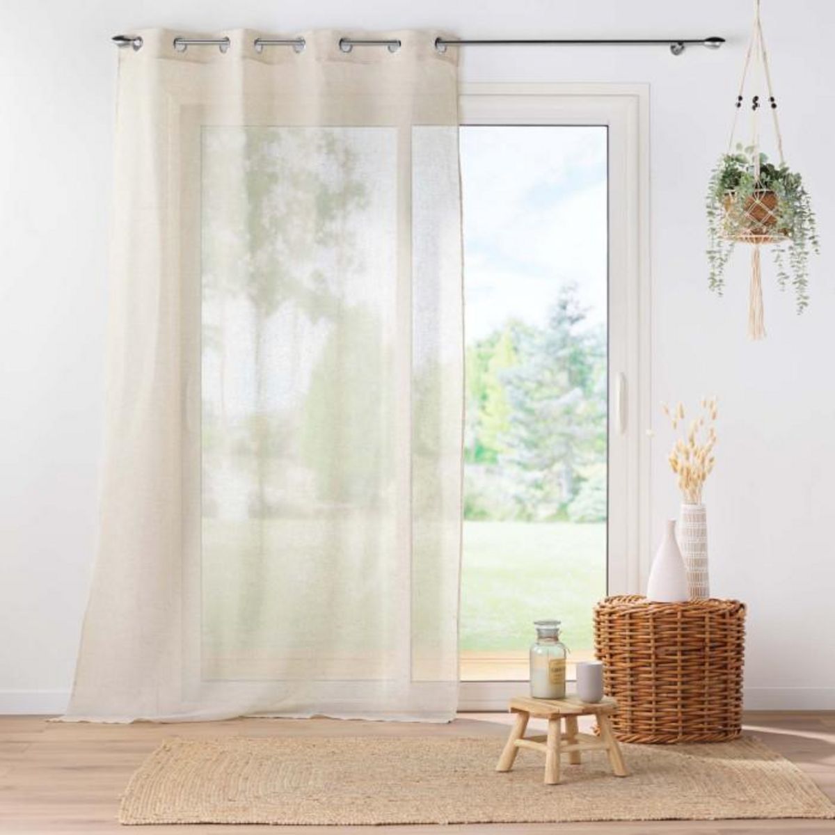 Paris Prix Rideau Voilage à Œillets  Aline  140x240cm Beige