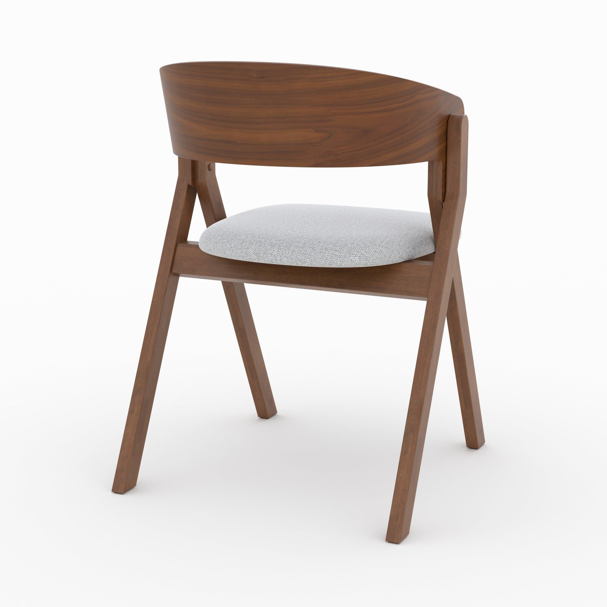 Voir la diapositive 5 : MAISON PAVANE Chaise en bois d'hévéa et tissu gris clair-héloïse