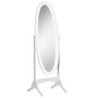 Voir la diapositive 1 : HOMCOM Miroir à pied ovale style shabby chic inclinaison réglable dim. 47L x 45l x 154H cm MDF blanc