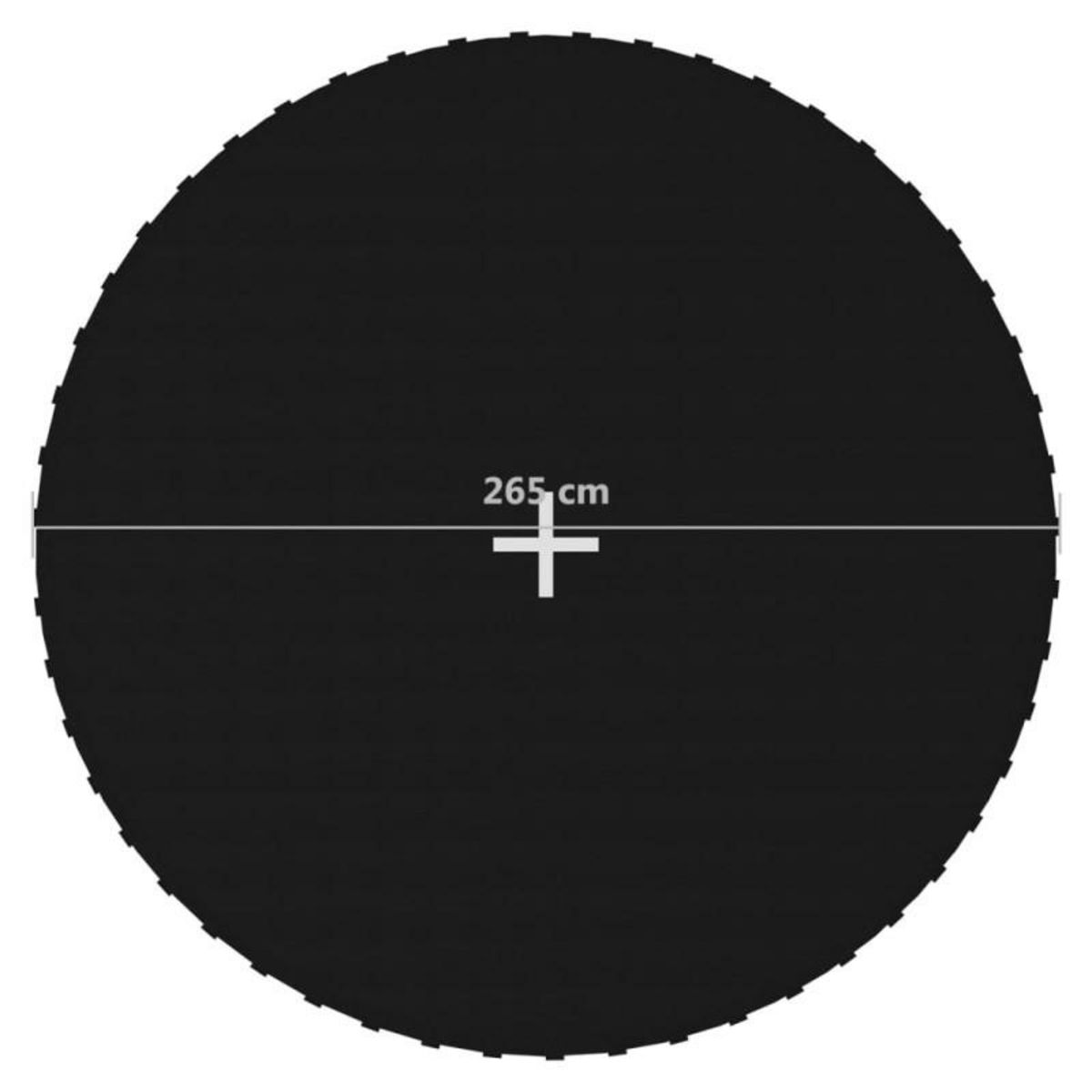 VIDAXL Tapis de saut Tissu Noir pour trampoline rond de 3,05 m