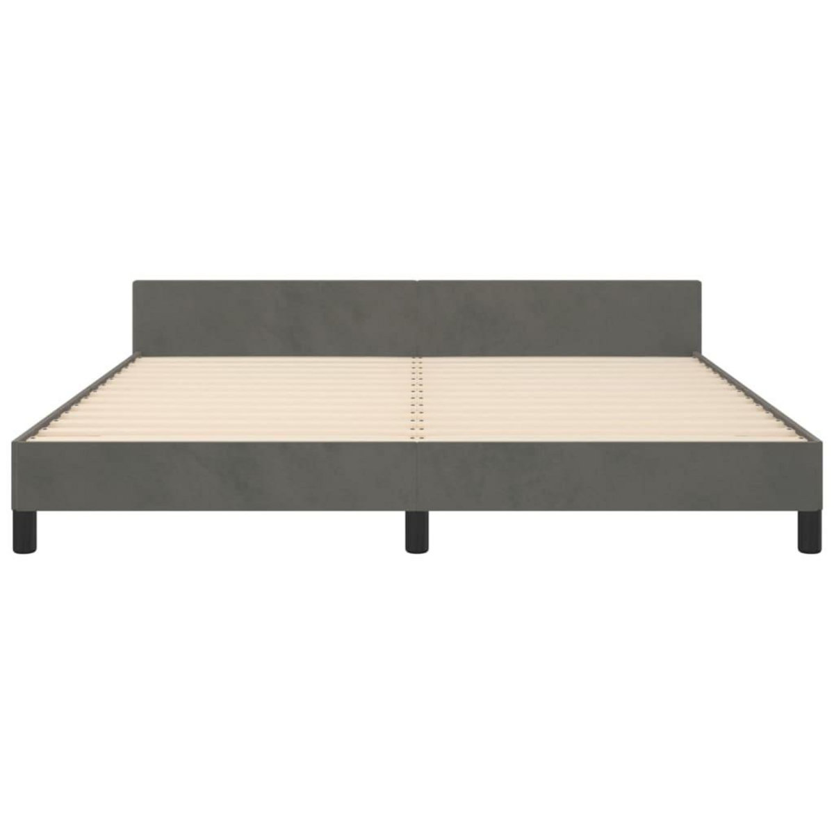 VIDAXL Cadre de lit sans matelas gris fonce 160x200 cm velours