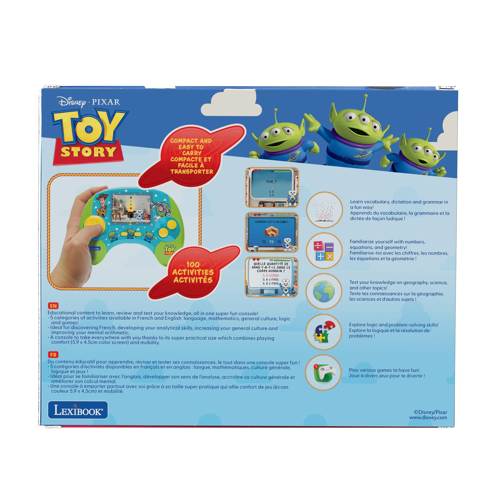 Voir la diapositive 4 : Lexibook Console de jeux Bilingue Toy Story (FR/EN)