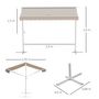 Voir la diapositive 3 : OUTSUNNY Store double pente manuel rétractable inclinaison réglable acier époxy blanc polyester imperméabilisé anti-UV beige dim. 3L x 2,95l x 2,6H m