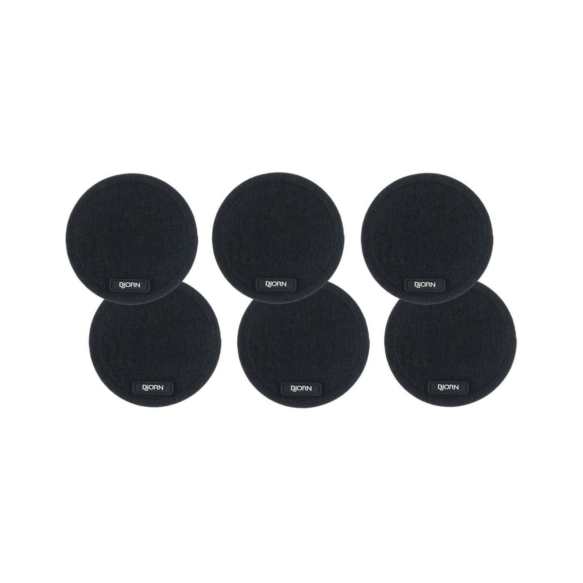 BJORN Sous-verre rond - 6 pièces - Feutre recyclé noir