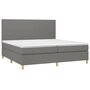 Voir la diapositive 3 : VIDAXL Sommier a lattes de lit avec matelas Gris fonce 200x200cm Tissu