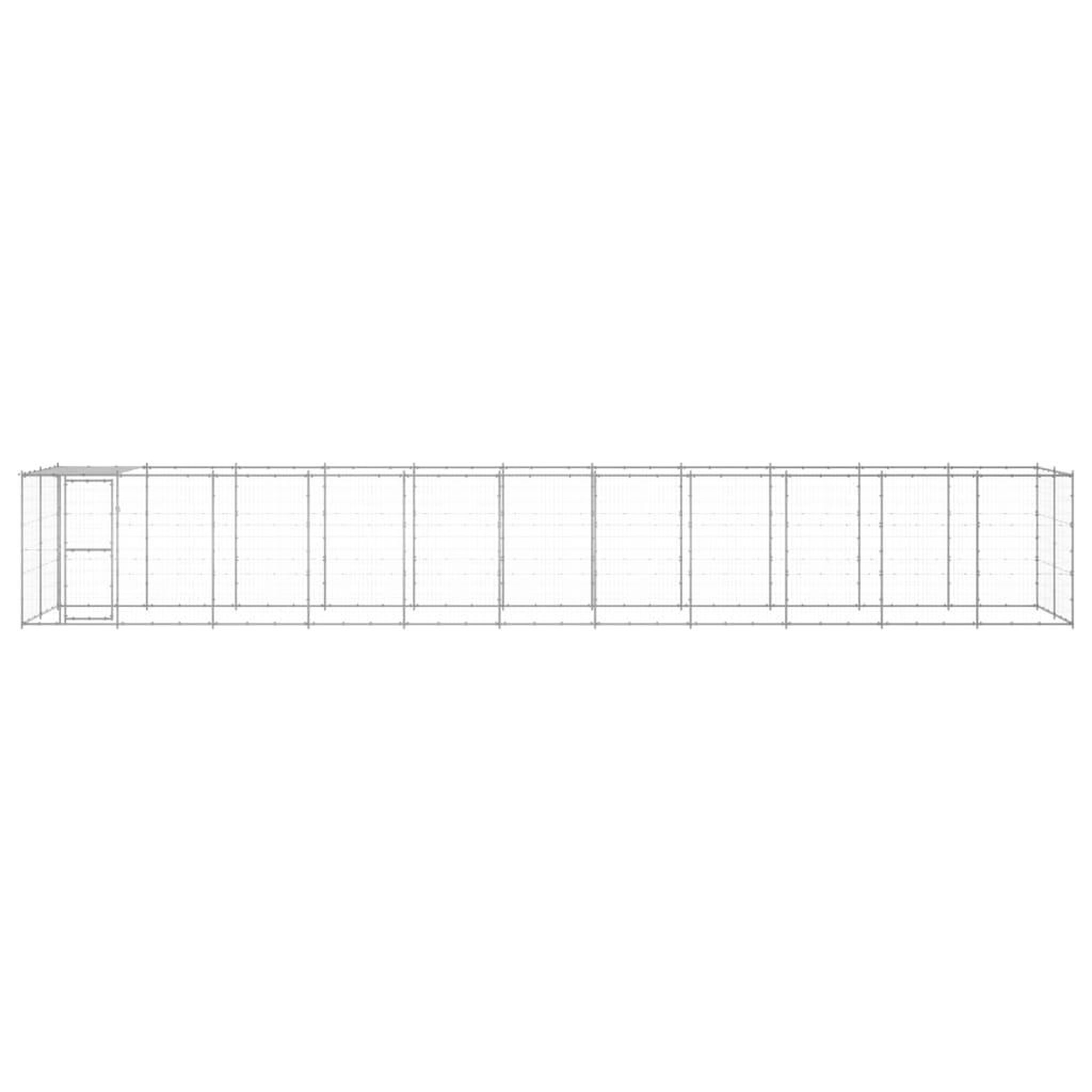 Voir la diapositive 2 : VIDAXL Chenil exterieur Acier galvanise avec toit 26,62 m²