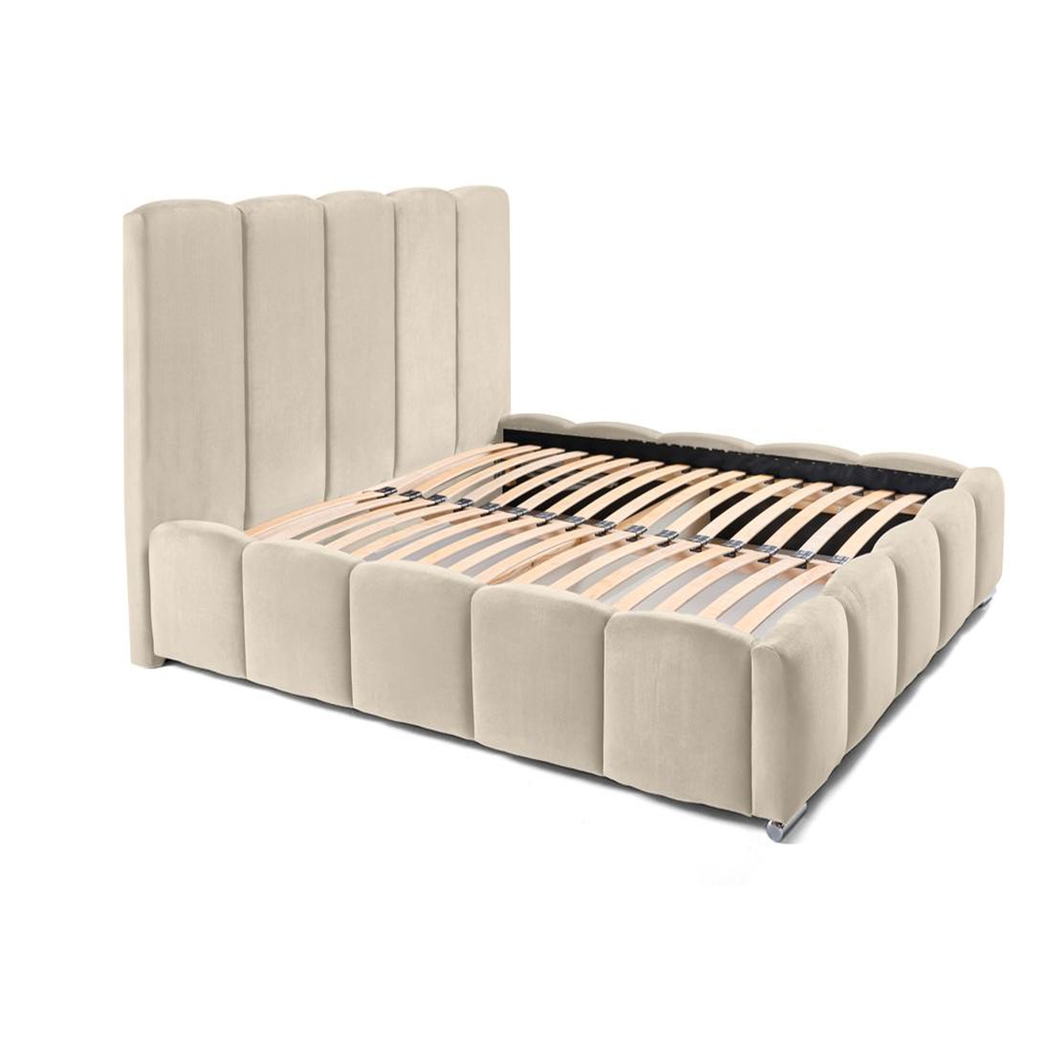 Voir la diapositive 2 : BEST MOBILIER Torreon - lit coffre - 140x200 - sommier inclus - en velours