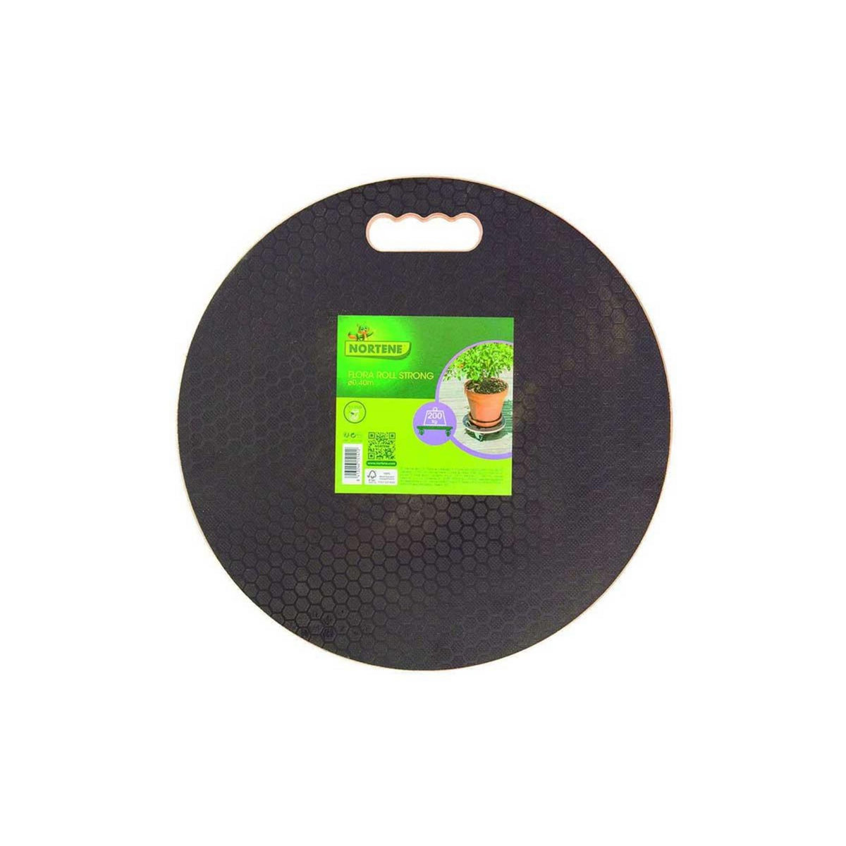 Nortene Support à roulettes bois FSC FLORA ROLL STRONG - Marron - Ø 40 cm