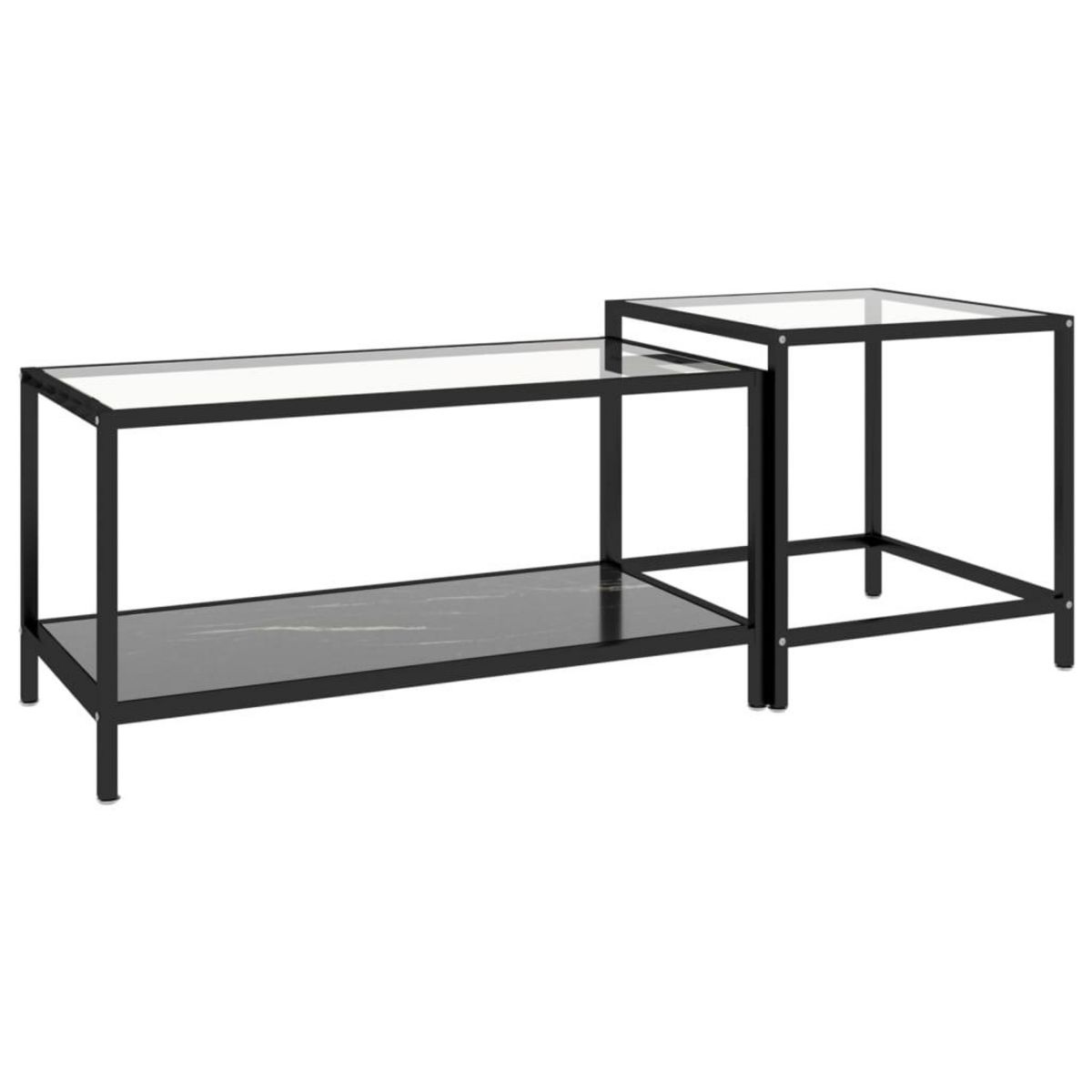 VIDAXL Tables a the 2 pcs Verre trempe Noir
