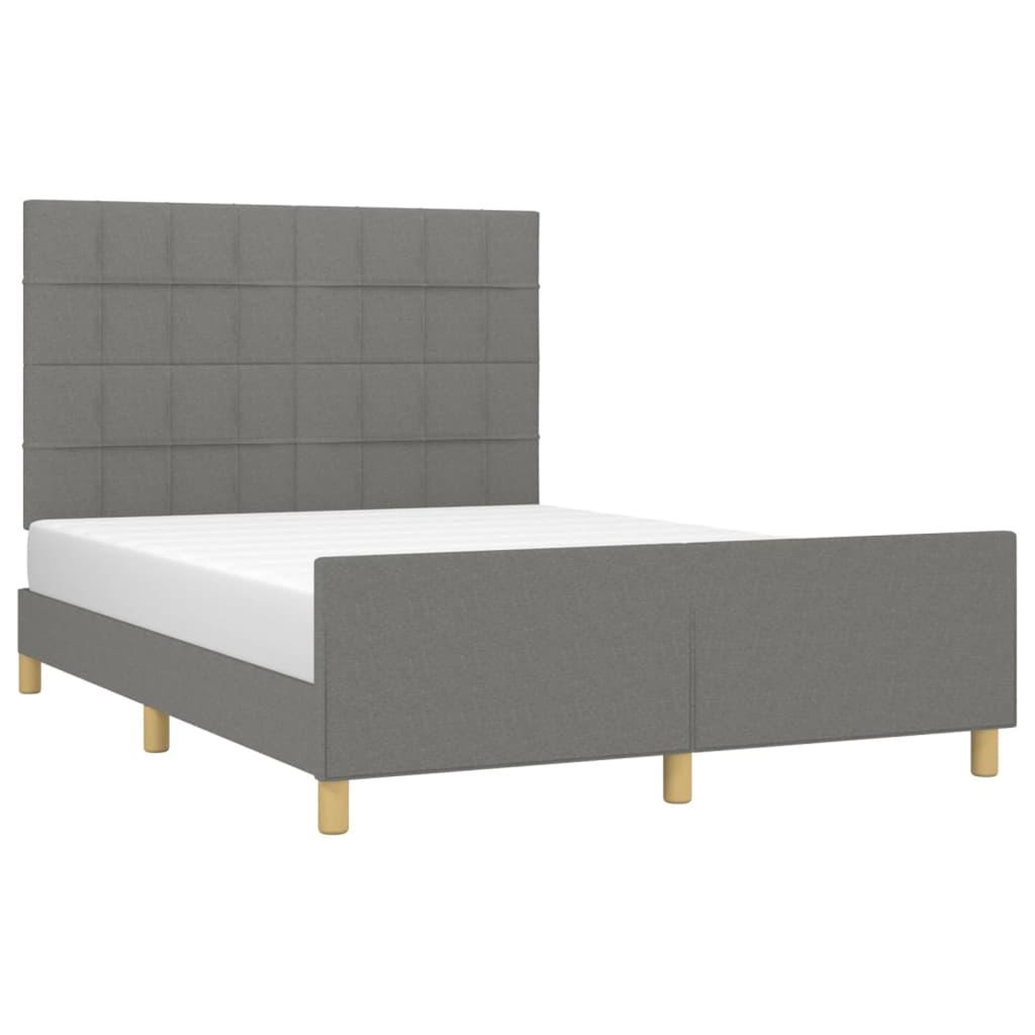 Voir la diapositive 3 : VIDAXL Cadre de lit sans matelas gris fonce 140x200 cm tissu