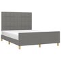 Voir la diapositive 3 : VIDAXL Cadre de lit sans matelas gris fonce 140x200 cm tissu