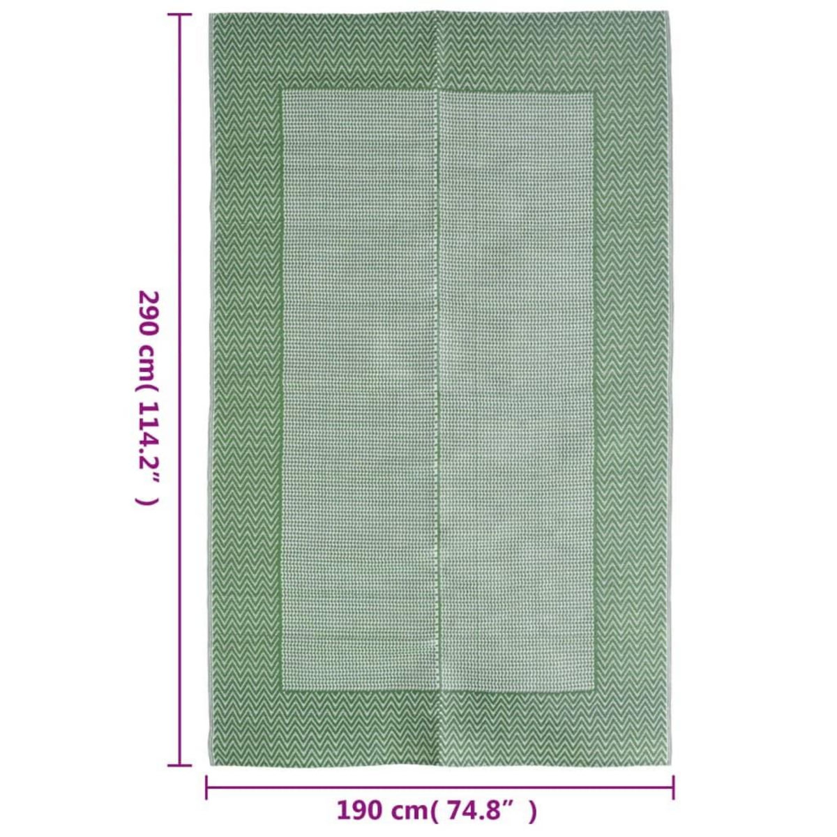 VIDAXL Tapis d'exterieur Vert 190x290 cm PP