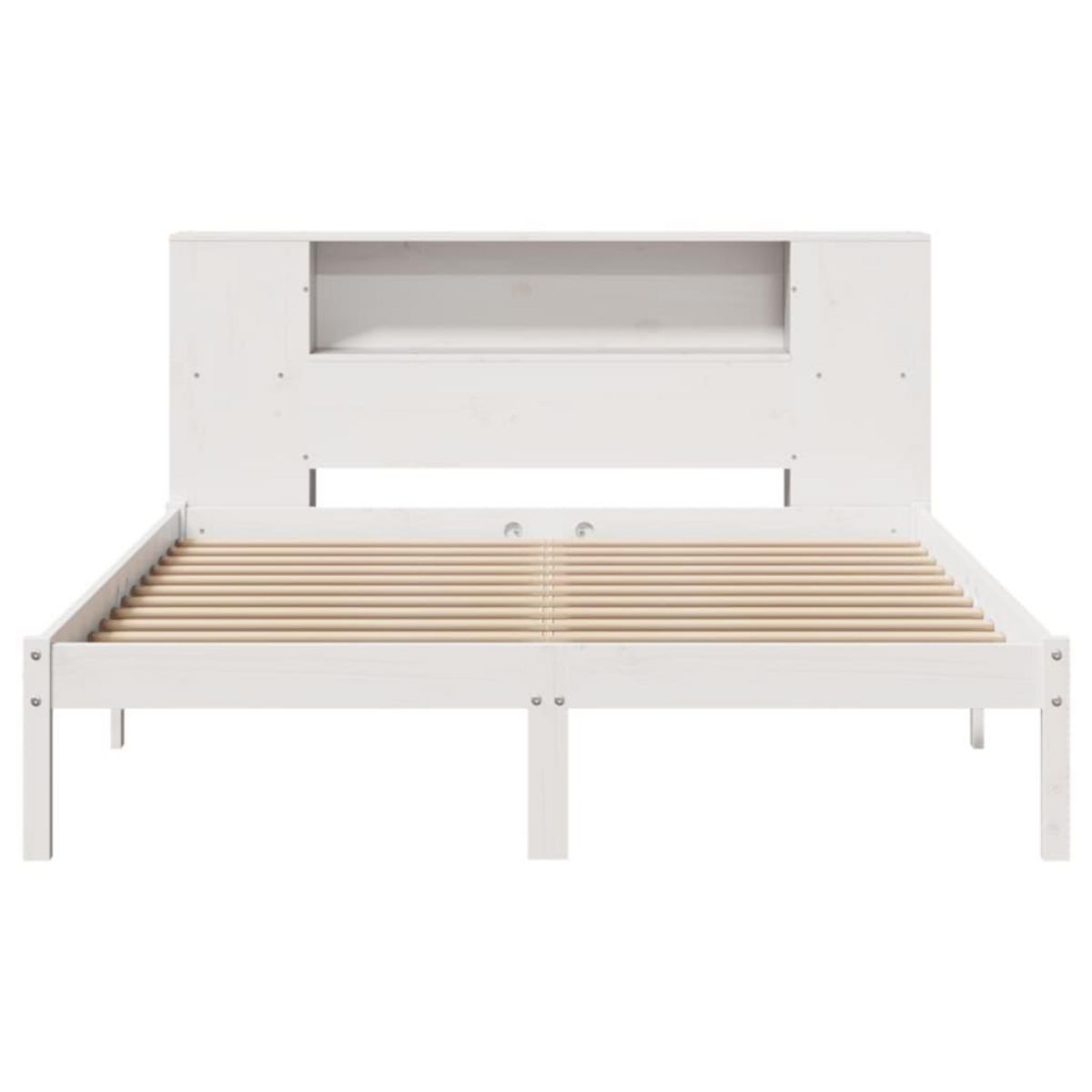 VIDAXL Lit bibliotheque sans matelas blanc 150x200 cm bois pin massif
