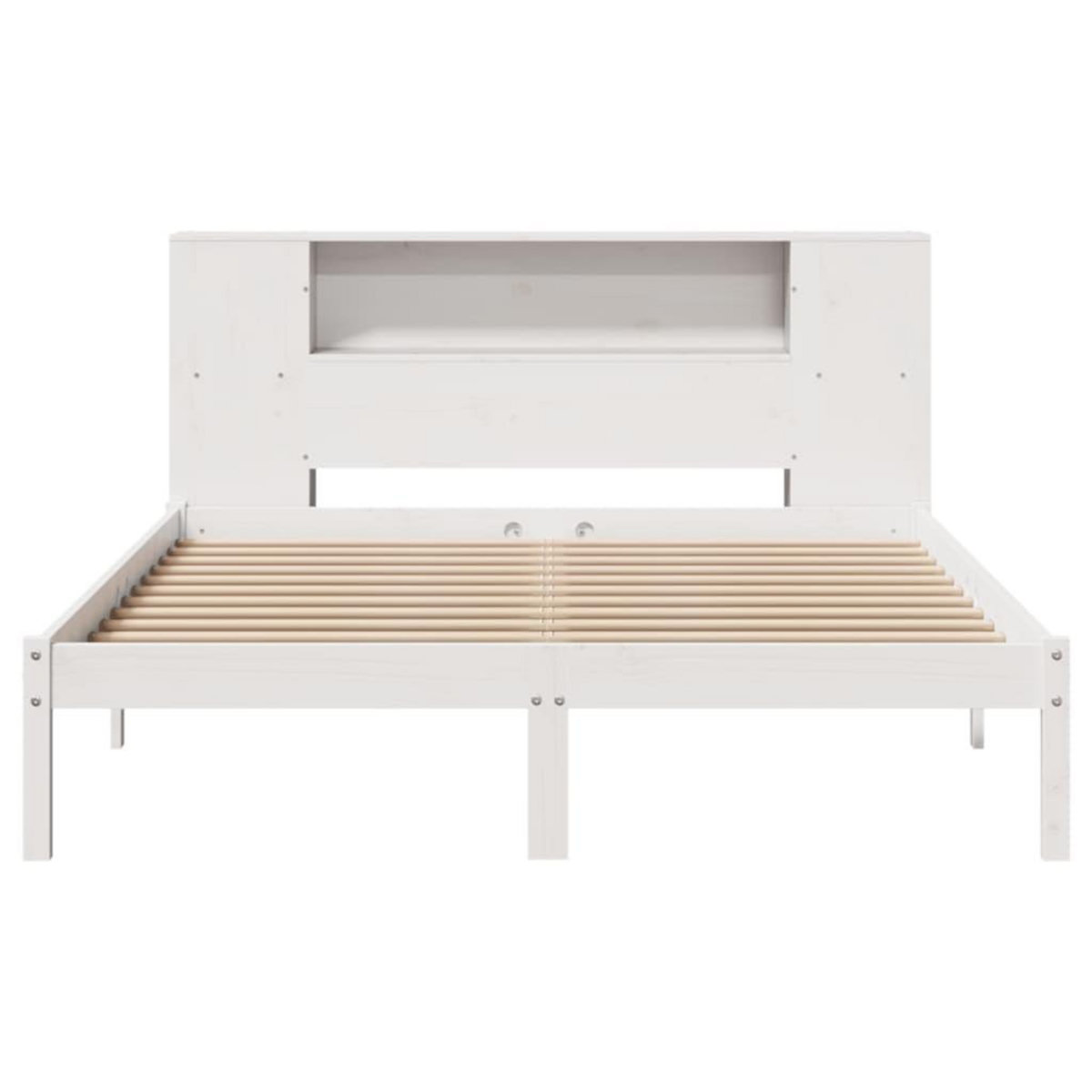 VIDAXL Lit bibliotheque sans matelas blanc 150x200 cm bois pin massif