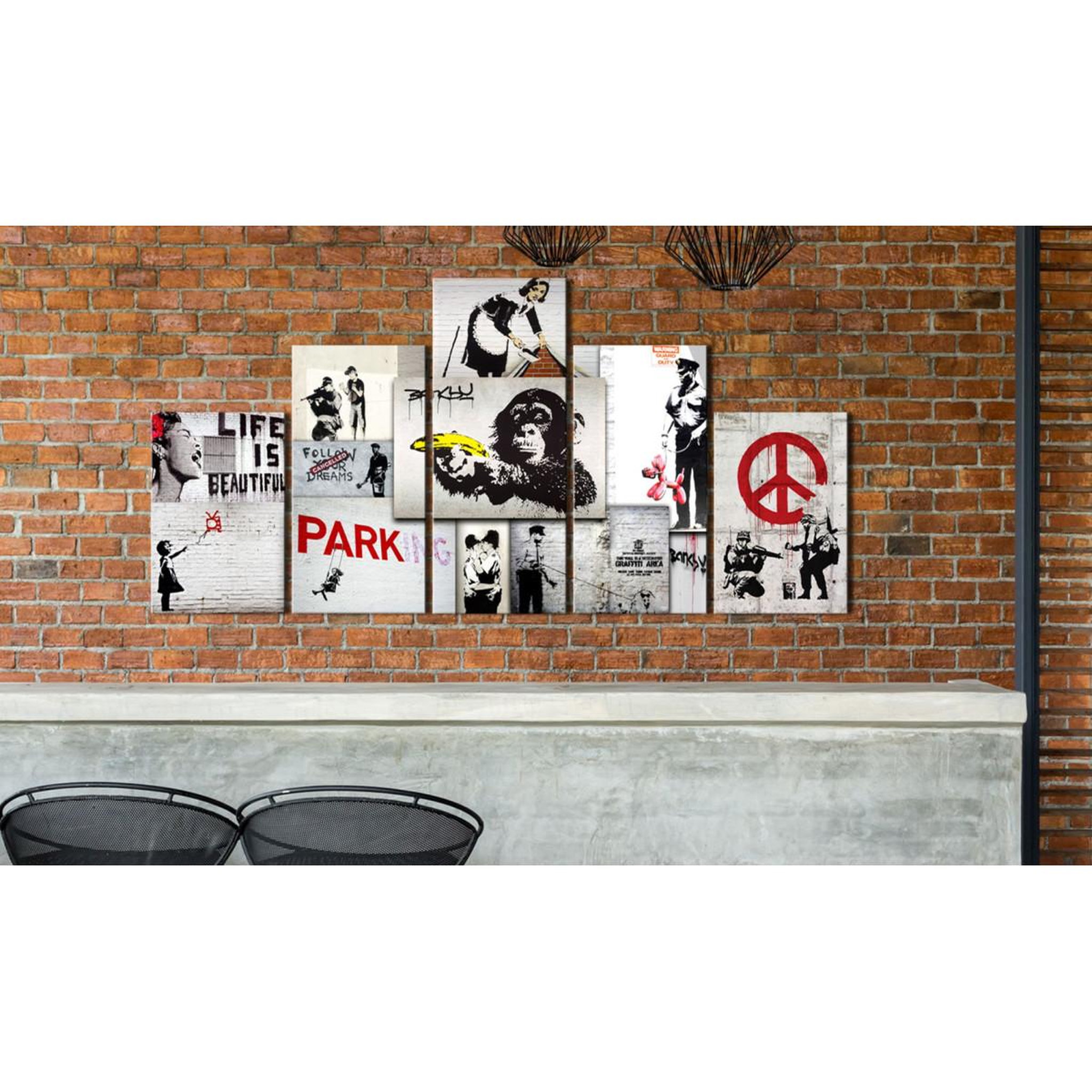Voir la diapositive 2 : Paris Prix Tableau imprimé  street crimes - banksy art