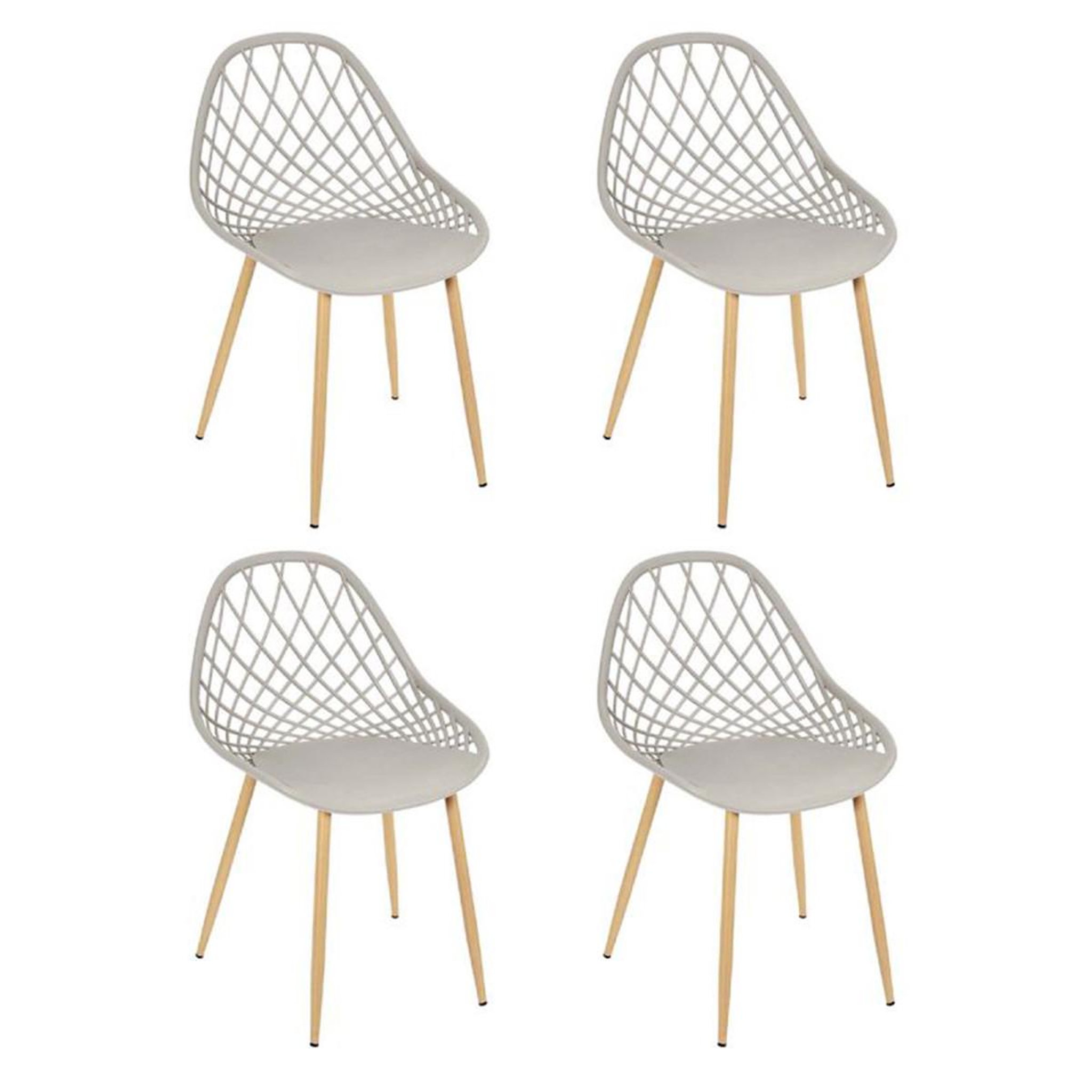 The Home Deco Factory Lot de 4 chaises design  malaga  80cm taupe