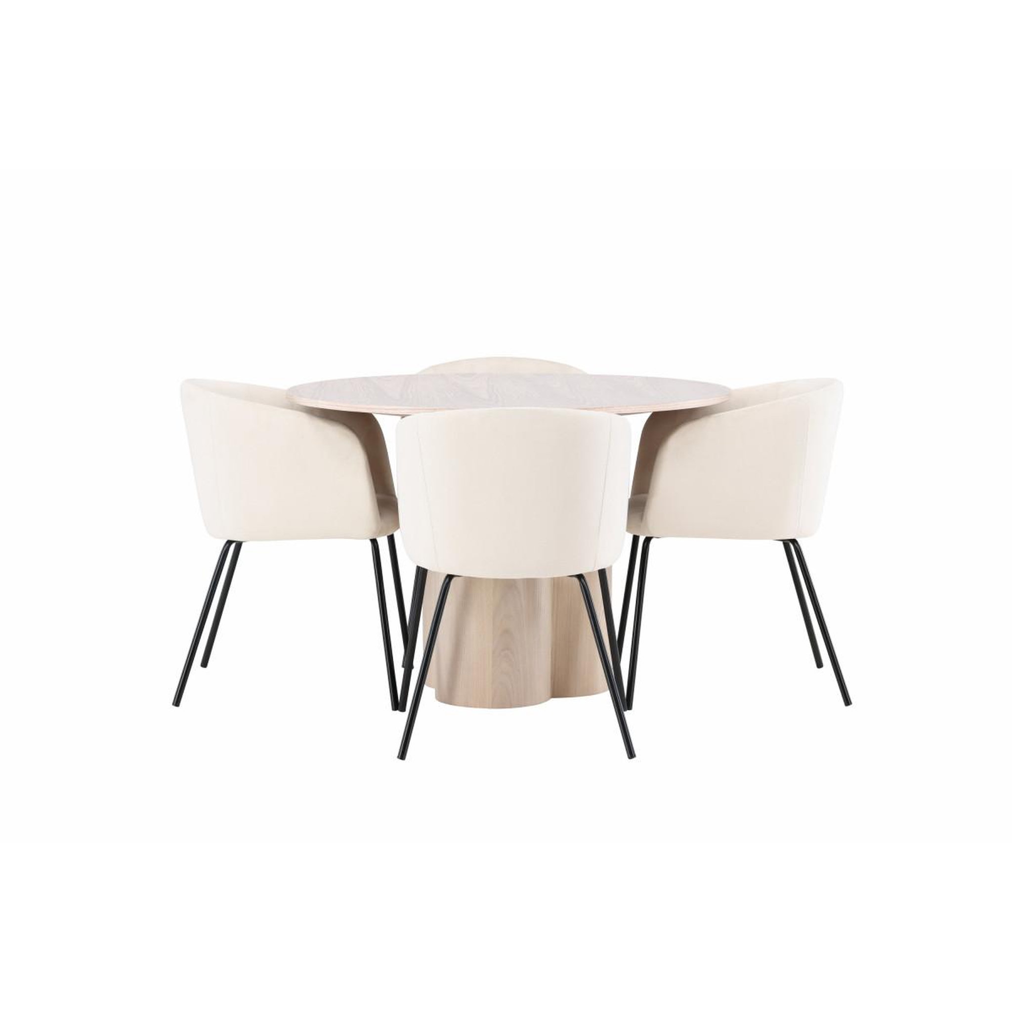 Voir la diapositive 2 : Paris Prix Ensemble table à manger & 4 chaises  olivia & berit  110cm naturel & beige