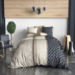 ATELIER DU COTON Parure de couette 3pcs 100%coton 57fils/cm2- nairobi. Coloris disponibles : Beige