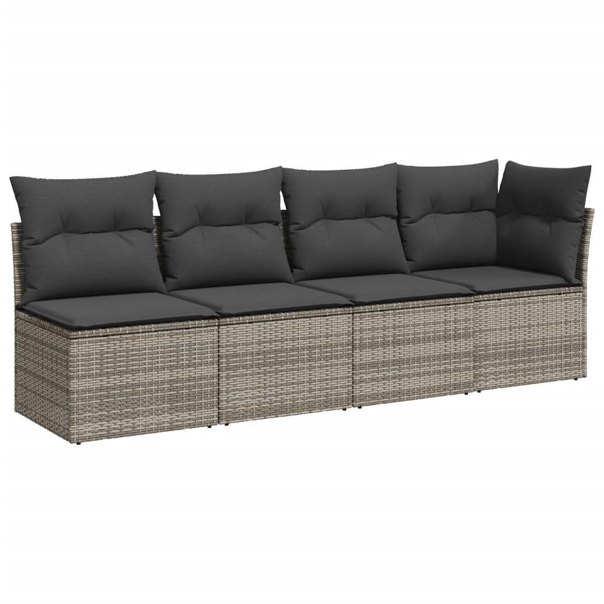 Voir la diapositive 4 : VIDAXL Salon de jardin avec coussins 7 pcs gris resine tressee