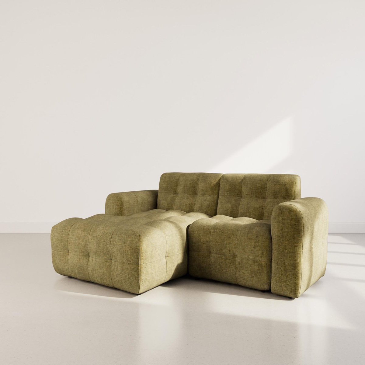 BEST MOBILIER Diane - canapé d'angle gauche 4 places en velours texturé