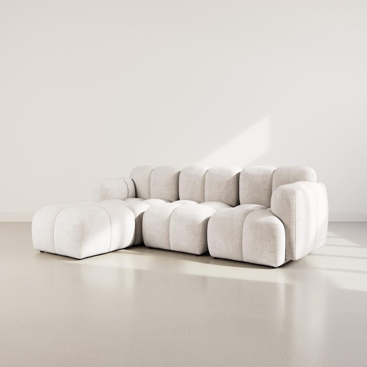 LISA DESIGN Grace - canapé modulable d'angle réversible 4 places en velours texturé