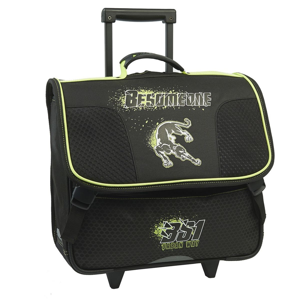 BESOMEONE Cartable à roulettes CE1/CE2 noir