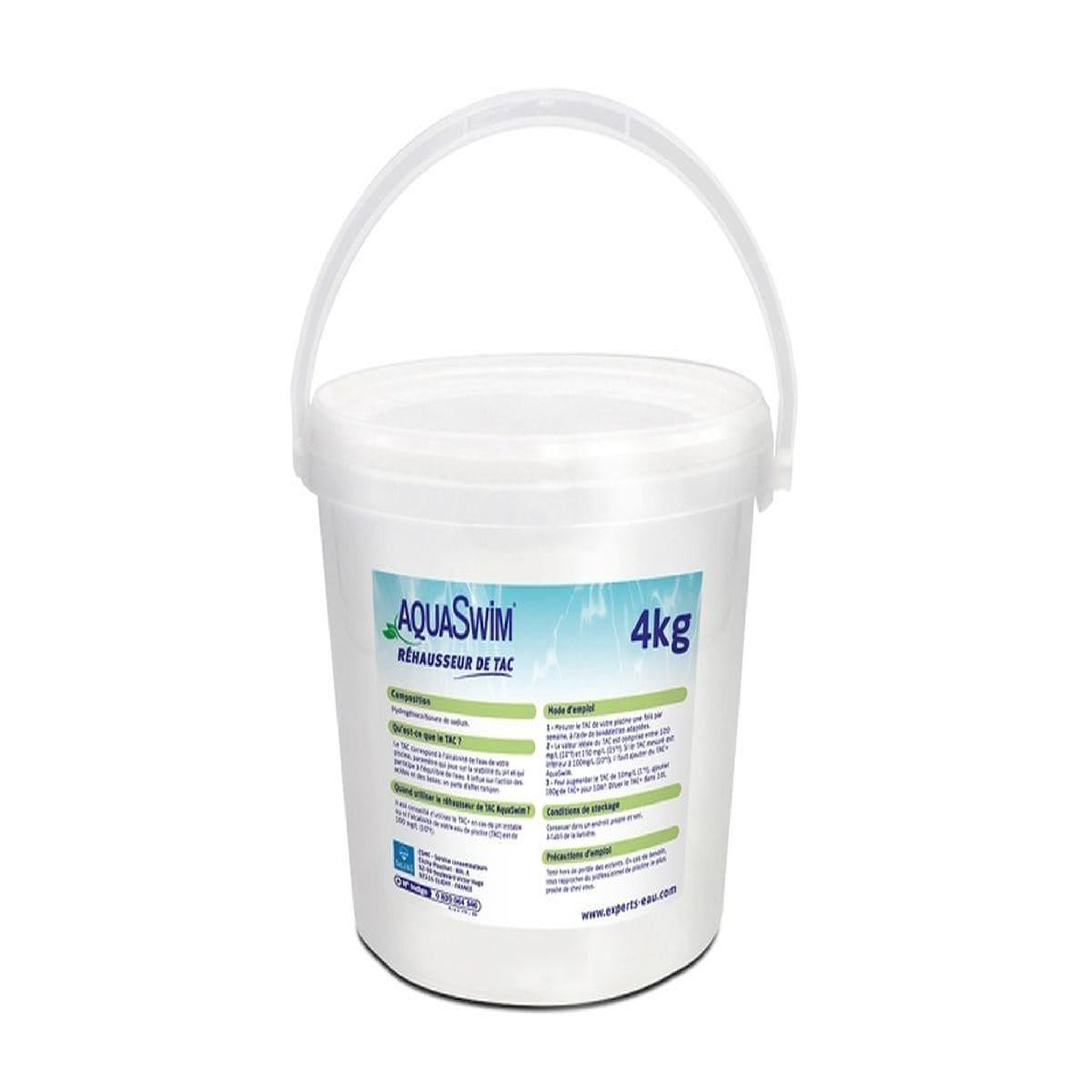 Voir la diapositive 2 : AQUASWIM Réhausseur d'alcalinité TAC+ 4 kg - Aquaswim