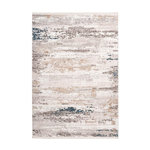 Paris Prix Tapis Vintage à Franges  Akropolis III  Gris & Bleu. Coloris disponibles : Gris