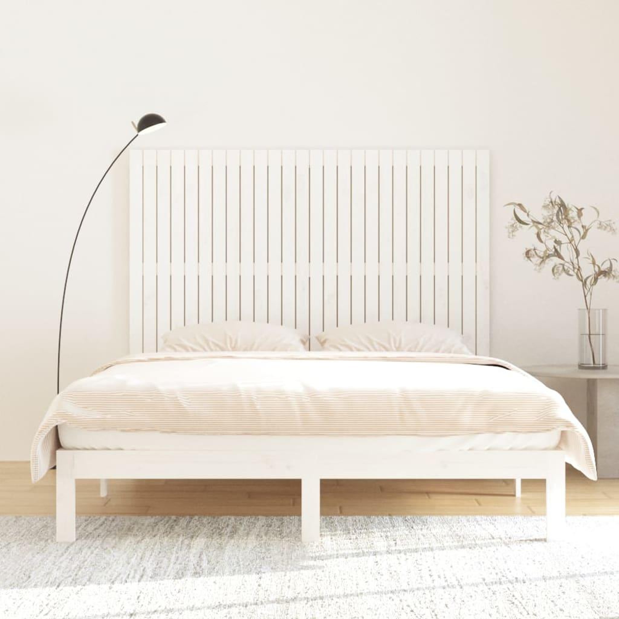 Voir la diapositive 3 : VIDAXL Tete de lit murale Blanc 166x3x110 cm Bois massif de pin